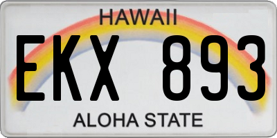 HI license plate EKX893