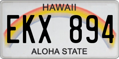 HI license plate EKX894
