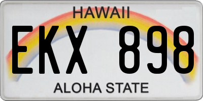 HI license plate EKX898