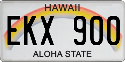 HI license plate EKX900