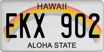 HI license plate EKX902