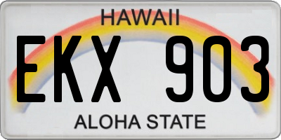 HI license plate EKX903
