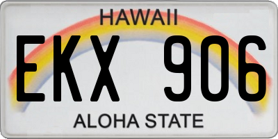HI license plate EKX906