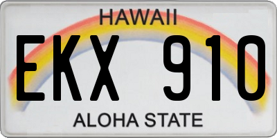 HI license plate EKX910