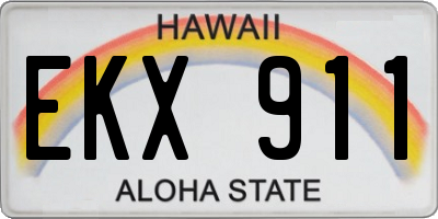 HI license plate EKX911