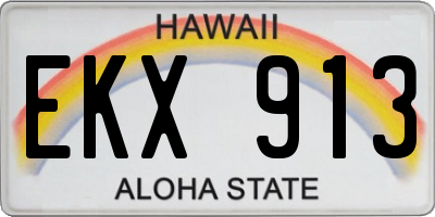 HI license plate EKX913