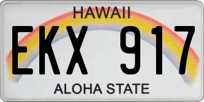 HI license plate EKX917