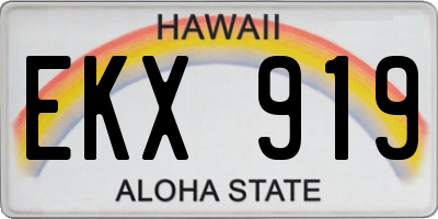 HI license plate EKX919