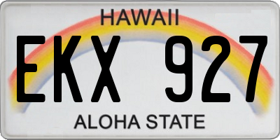 HI license plate EKX927