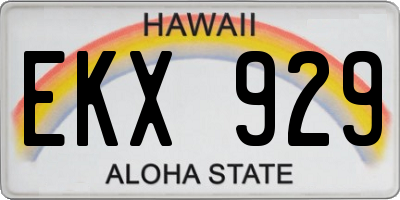 HI license plate EKX929