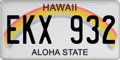 HI license plate EKX932