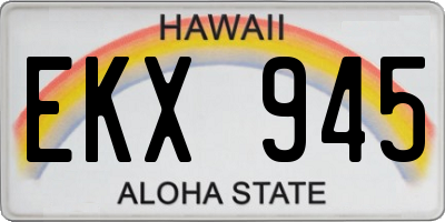 HI license plate EKX945
