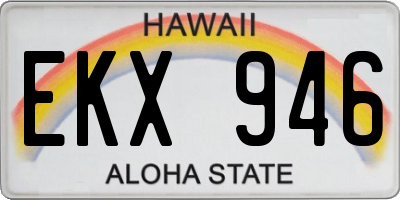 HI license plate EKX946