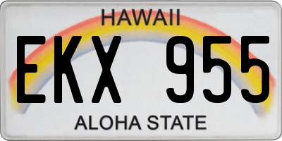 HI license plate EKX955