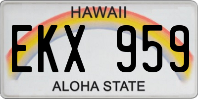 HI license plate EKX959