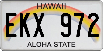 HI license plate EKX972