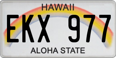 HI license plate EKX977