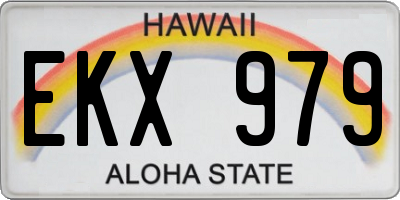 HI license plate EKX979