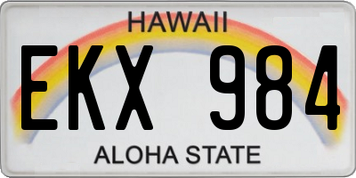 HI license plate EKX984