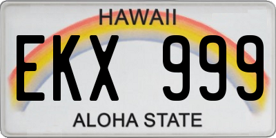 HI license plate EKX999