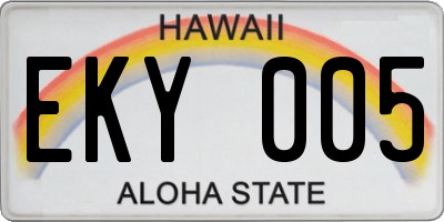 HI license plate EKY005