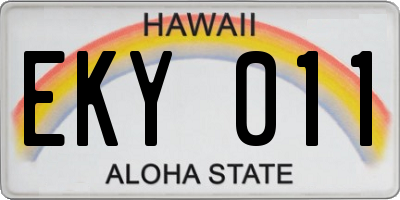 HI license plate EKY011
