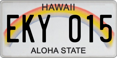 HI license plate EKY015