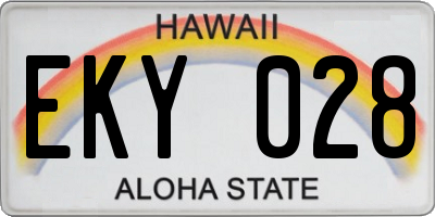 HI license plate EKY028
