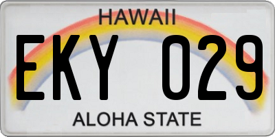 HI license plate EKY029