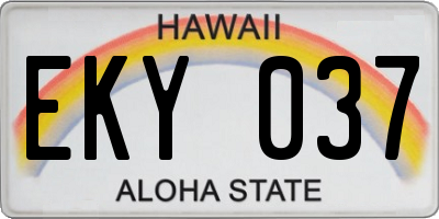 HI license plate EKY037