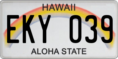 HI license plate EKY039