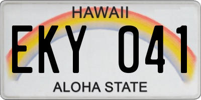 HI license plate EKY041