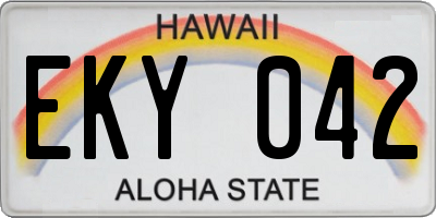 HI license plate EKY042