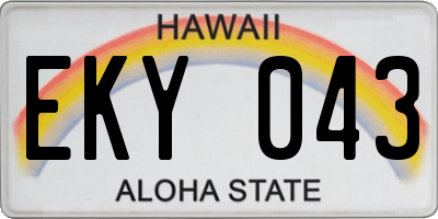 HI license plate EKY043