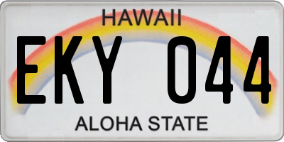 HI license plate EKY044