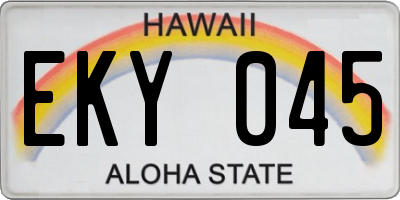 HI license plate EKY045