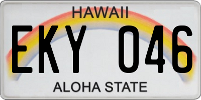 HI license plate EKY046