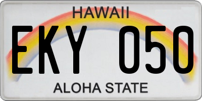 HI license plate EKY050
