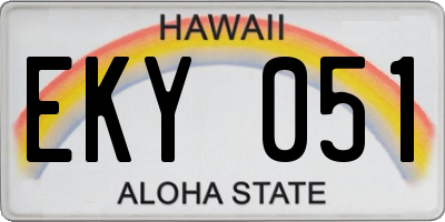 HI license plate EKY051