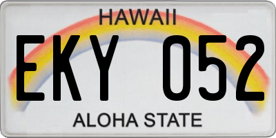 HI license plate EKY052