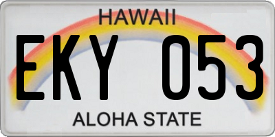 HI license plate EKY053