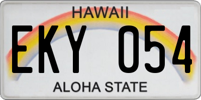 HI license plate EKY054