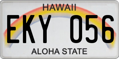 HI license plate EKY056