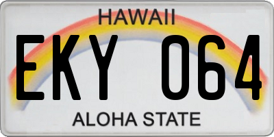 HI license plate EKY064