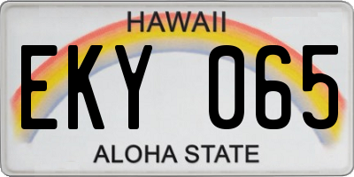 HI license plate EKY065