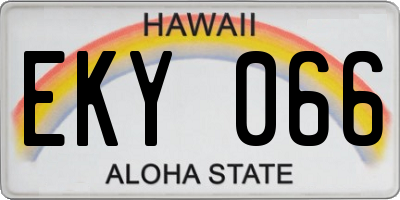 HI license plate EKY066