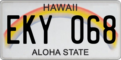 HI license plate EKY068