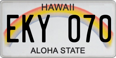 HI license plate EKY070