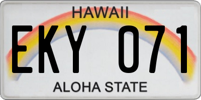 HI license plate EKY071