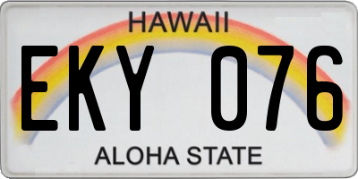HI license plate EKY076